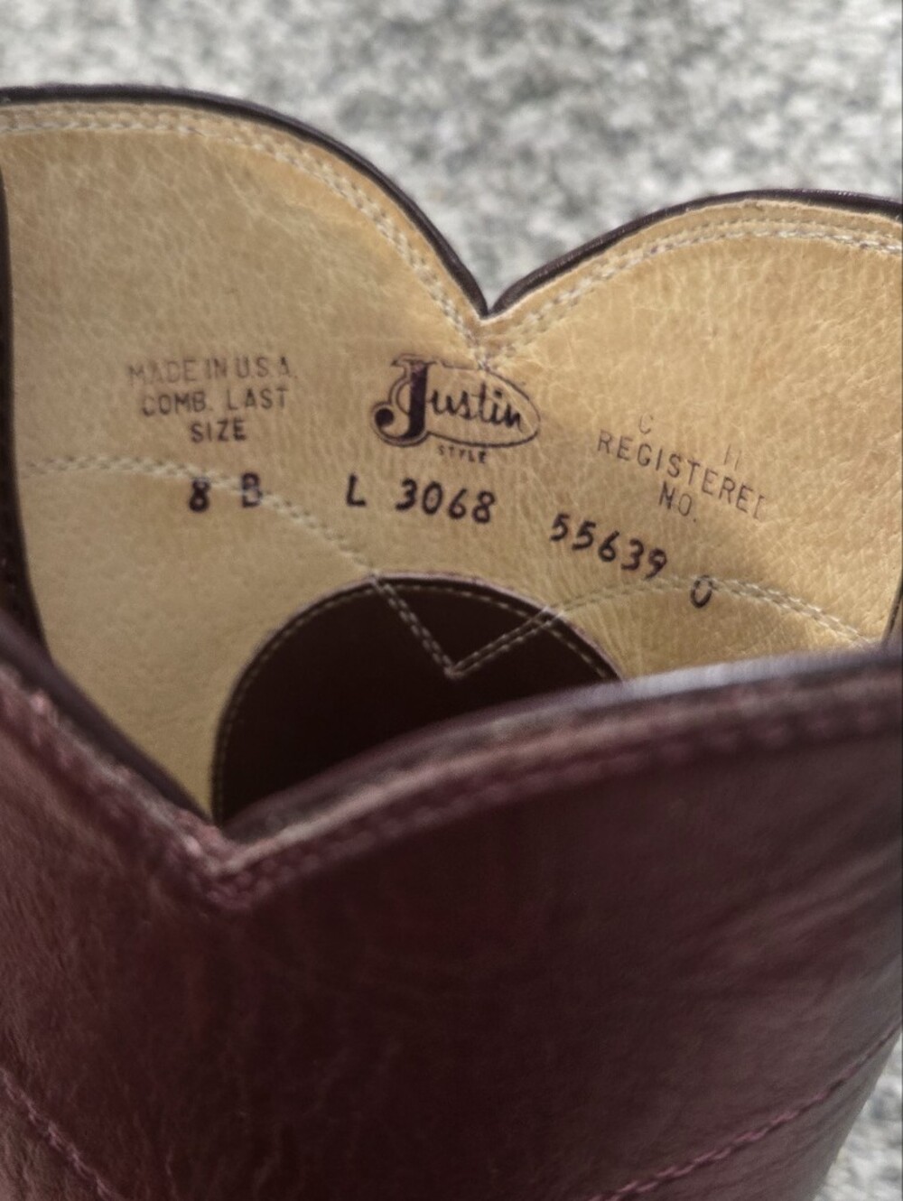 Justin Boots Burgundy Leather Roper Boots - Picture 6 of 11